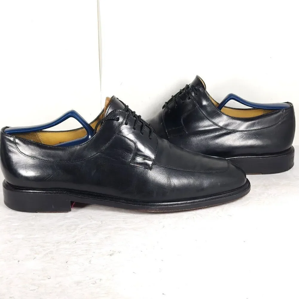 Mezlan Men’s Fiore US10M Black Leather Split Toe Derby Dress Shoes Made In Spain
